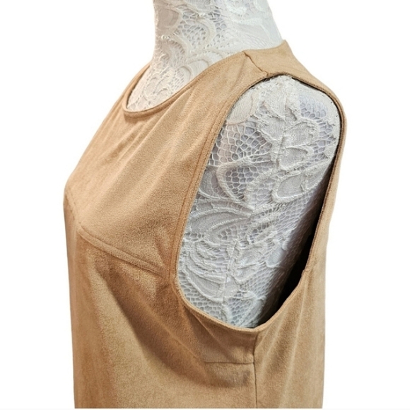 209 Wst 38 Boho Vegan Suede Minimalist Southwestern Button Back Sleeveless Top S - Picture 7 of 11